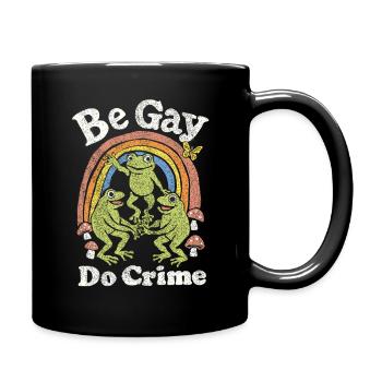 Be Gay Do Crime Frog Art - Full Colour Mug - black - Right