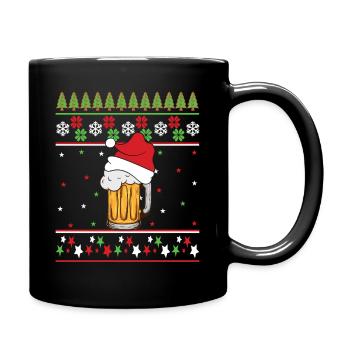 Christmas Beer Sweater Ugly Gift Idea Funny Humor - Full Colour Mug - black - Right