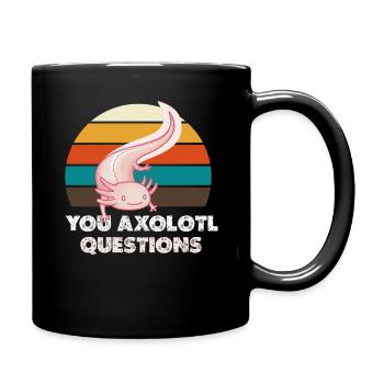 Axolotl Sunset Retro - Full Colour Mug - black - Right