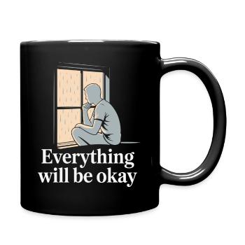 Regenfenster Hoffnung Silhouette - Tasse einfarbig - Schwarz - Rechts