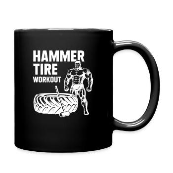 Hammer Reifen Training - Tasse einfarbig - Schwarz - Rechts