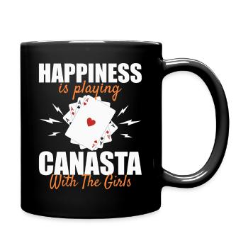 Canasta Glück: Mit den Mädels Karten spielen - Tasse einfarbig - Schwarz - Rechts