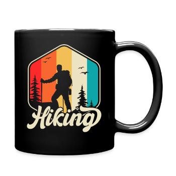 Hiking Retro - Full Colour Mug - black - Right