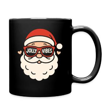 Jolly Vibes Weihnachtsmann Familie Weihnachtsspaß - Tasse einfarbig - Schwarz - Rechts