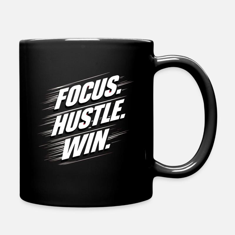 Focus Hustle Win-Grafik - Tasse einfarbig - Schwarz