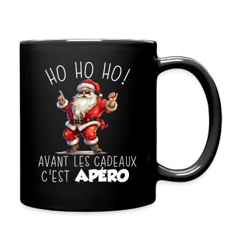 Ho Ho Ho Before the Gifts It's Aperitif Humor Christmas - Full Colour Mug - black - Right