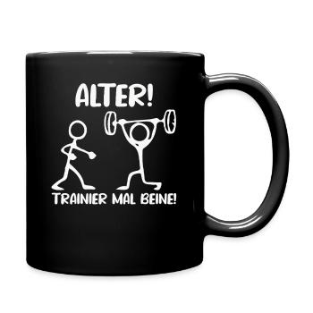Stick Figure TRAIN LEGS Fun - Full Colour Mug - black - Right
