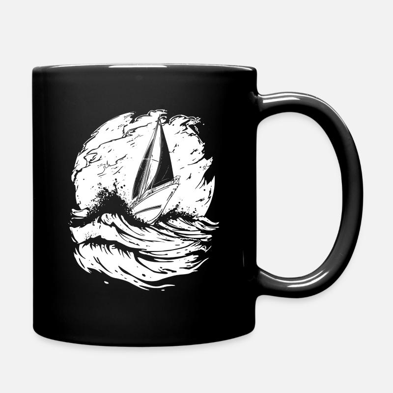 Segelboot Kunstwerk Matrose - Tasse einfarbig - Schwarz