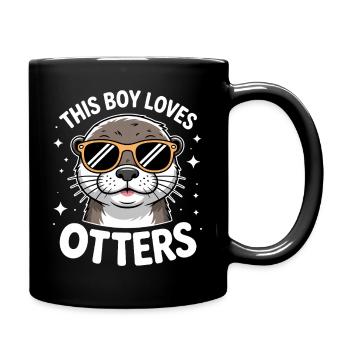 Otter Spruch Jungs Lustiges Otter Geschenk - Tasse einfarbig - Schwarz - Rechts
