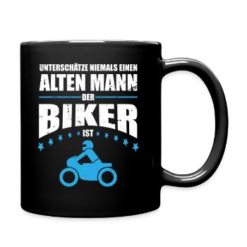 Alter Mann - Biker | Retro Vintage - Tasse einfarbig - Schwarz - Rechts
