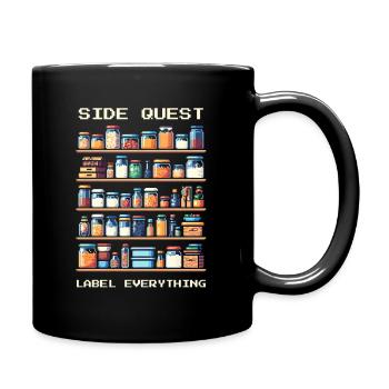 Side Quest | Alles beschriften - Tasse einfarbig - Schwarz - Rechts