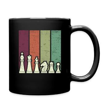 Colored Chess Pieces Line Painting - Full Colour Mug - black - Right