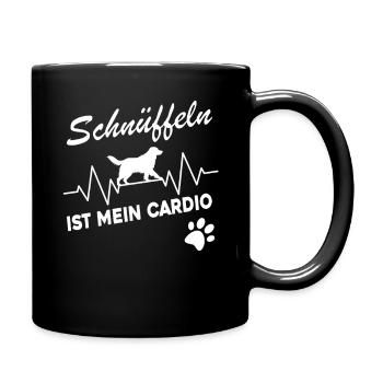 Mantrailing Schnüffeln ist mein Cardio - Tasse einfarbig - Schwarz - Rechts