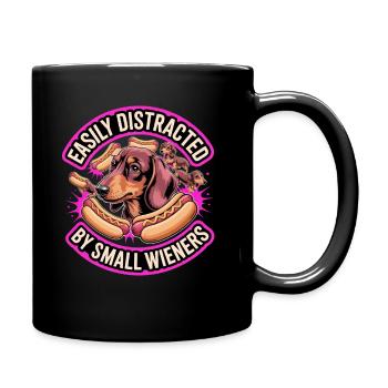 Facilement distrait par de petites saucisses fumées inusables - Mug uni - noir - Droite