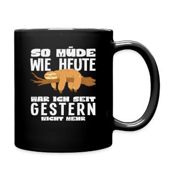 As tired as today sloth saying - Full Colour Mug - black - Right