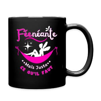 Nichts-Fee, aber genau richtig - Tasse einfarbig - Schwarz - Rechts