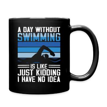 Schwimmen Wassersport Schwimmer Geschenke - Tasse einfarbig - Schwarz - Rechts