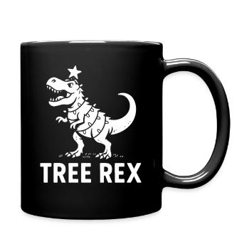Tree Rex Dinosaur Christmas Fun Family Holiday - Full Colour Mug - black - Right