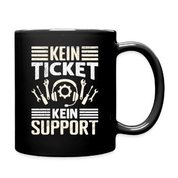 Nerd Computer NO TICKET NO SUPPORT FUNNY - Full Colour Mug - black - Right