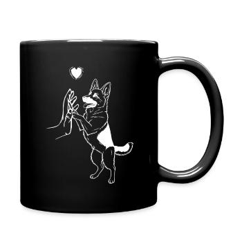 German Shepherd Art Dog - Full Colour Mug - black - Right