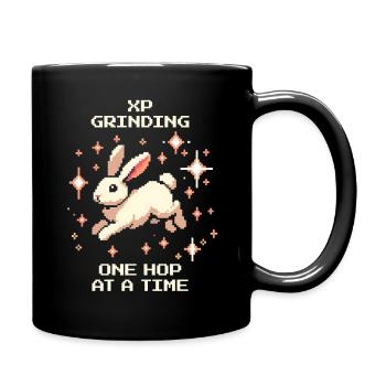 XP Grinding | Hoppel Fortschritt - Tasse einfarbig - Schwarz - Rechts