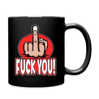Middle Finger Stingerfinger Fuck You Design - Full Colour Mug - black - Right