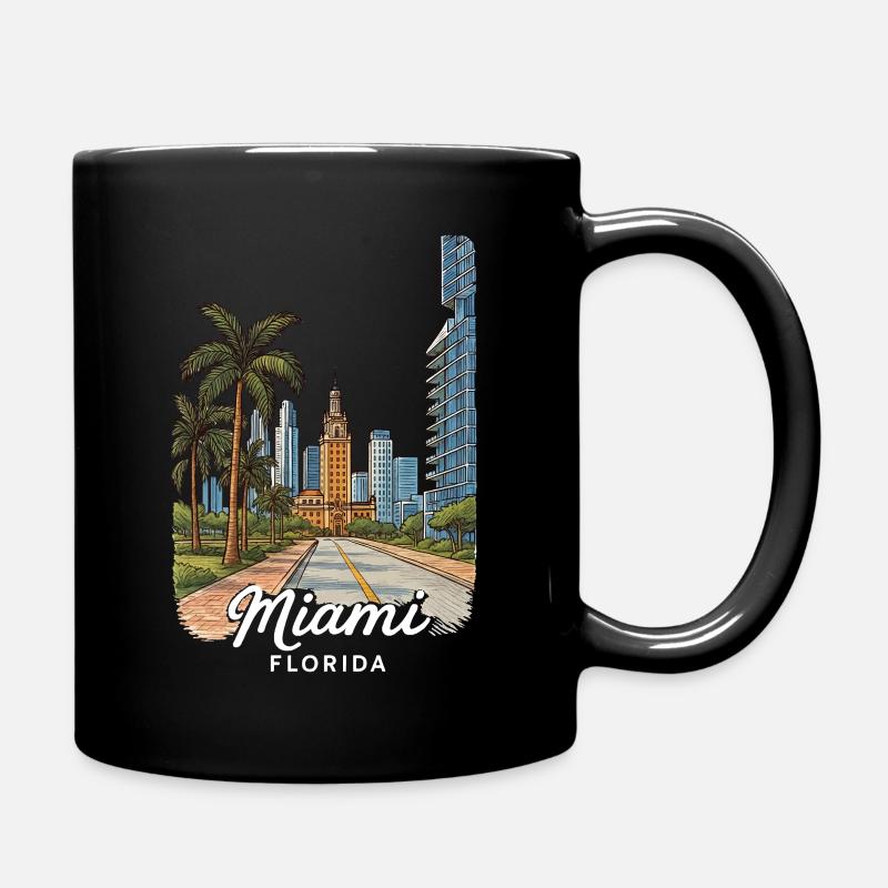 Miami Florida - Full Colour Mug - black