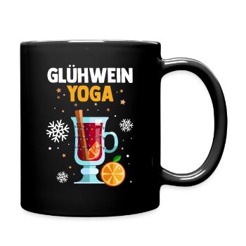 Weihnachtsmann Glühwein Yoga  Weihnachtszeit Weihn - Tasse einfarbig - Schwarz - Rechts