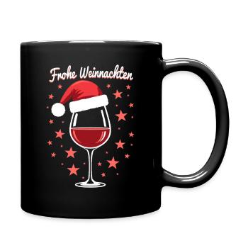 Frohe Weihnachten Weinglas Weinnachten - Tasse einfarbig - Schwarz - Rechts