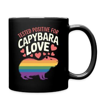 Capybara Regenbogen Liebe Design - Tasse einfarbig - Schwarz - Rechts