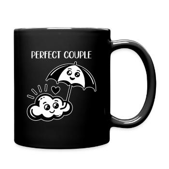 Perfect Couple: Cloud and Umbrella Fun - Full Colour Mug - black - Right
