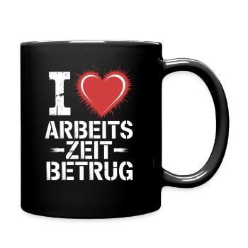 J’aime Temps de travail Fraude Pas de crime Bureau de l’emploi - Mug uni - noir - Droite