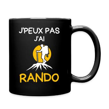 Jpeux pas jai Rando randonnée  - Mug uni - noir - Droite