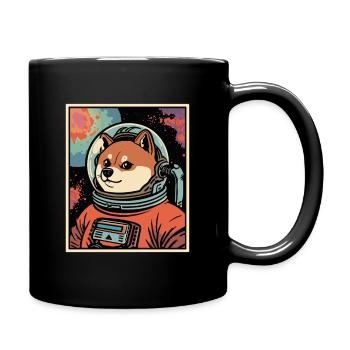 Space Shiba Astronaut - Full Colour Mug - black - Right