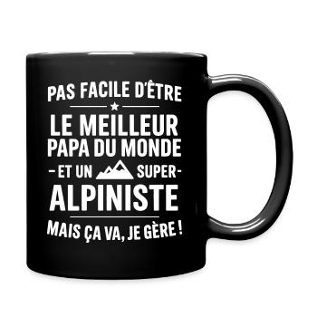Heart + Mountaineering – Super Dad Mountaineer - Full Colour Mug - black - Right
