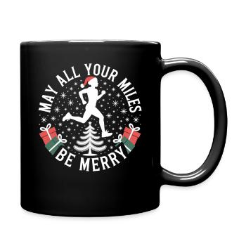 Maillot de Noël de course Que tous vos kilomètres soient joyeux - Mug uni - noir - Droite
