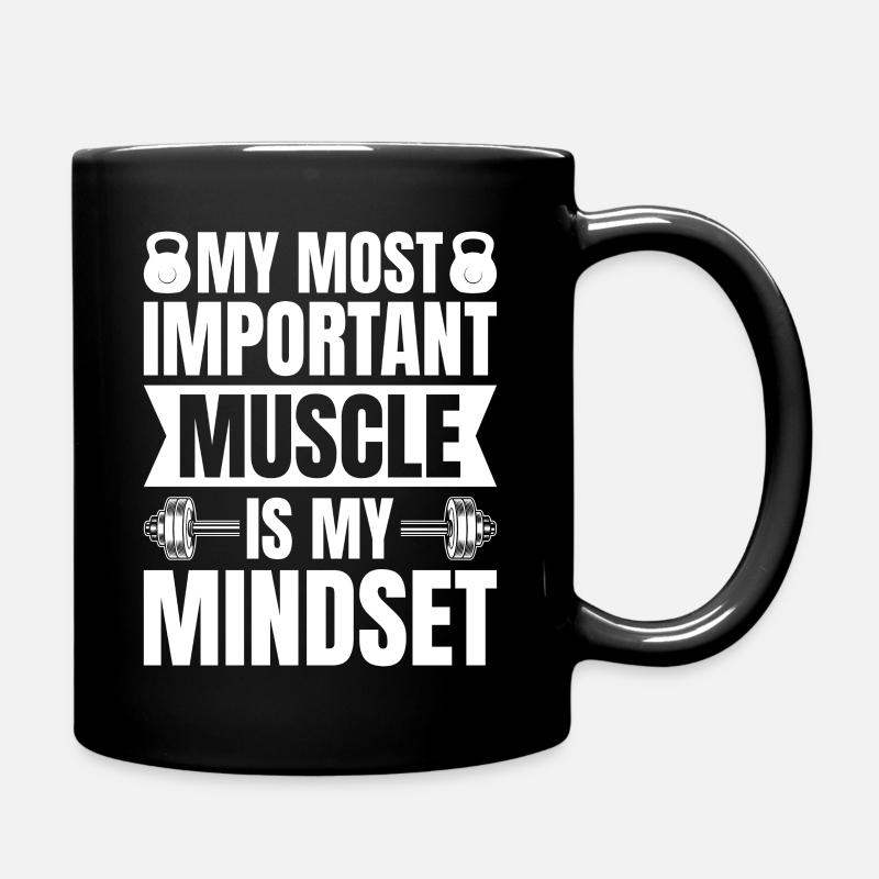 Powerlifting Bodybuilder Important My Mindset Gym - Full Colour Mug - black