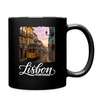 Lissabon - Tasse einfarbig - Schwarz - Rechts