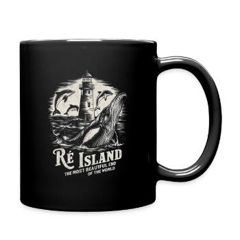 Ile de Ré Whale Lighthouse Cycling Salt Charente - Tasse einfarbig - Schwarz - Rechts
