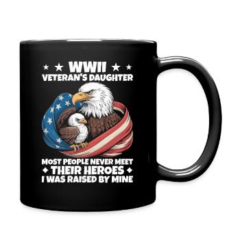 Vétéran de la Seconde Guerre mondiale, fille Pride Eagle America Flag - Mug uni - noir - Droite