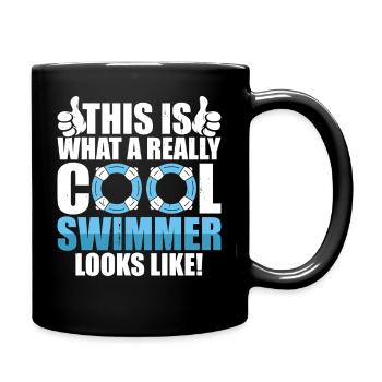 Schwimmen Wassersport Schwimmer Geschenke - Tasse einfarbig - Schwarz - Rechts