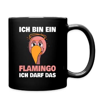 Je suis un flamant rose, j’ai le droit d’aimer le flamant rose - Mug uni - noir - Droite