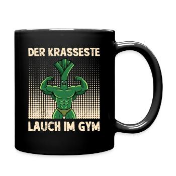 Gewichtheber DER KRASSESTE LAUCH IM GYM Lustig - Tasse einfarbig - Schwarz - Rechts