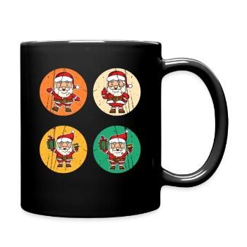Weihnachtsmann Weihnachtsbaum Weihnachten - Tasse einfarbig - Schwarz - Rechts