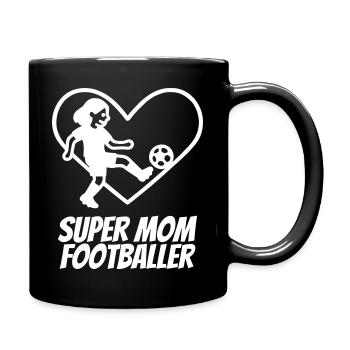 Super Maman Footballeuse – Heart Soccer Football - Mug uni - noir - Droite