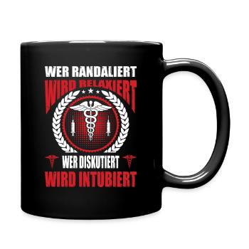 Pflegerin Geschenke Pflege Lustig Krankenpflegerin - Tasse einfarbig - Schwarz - Rechts