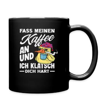 Funny Duck Coffee Saying Office Coffee Lover - Full Colour Mug - black - Right