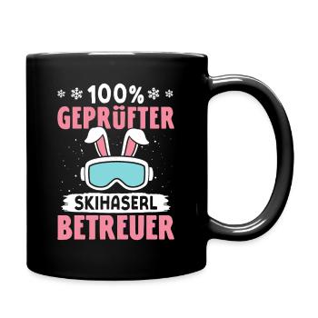 Skilehrer 100 % GEPRÜFTER SKIHASERL BETREUER - Tasse einfarbig - Schwarz - Rechts