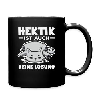 Lustiges Katze Keine Motivation Spruch - Tasse einfarbig - Schwarz - Rechts