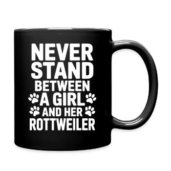 Rottweiler Saying Girl Fun Rottweiler Gift - Full Colour Mug - black - Right